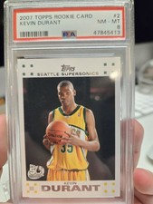 Kevin Durant 2007 Topps Rookie Card RC PSA 8 Supersonics KD Warriors Thunder. rookie card picture
