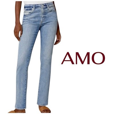 AMO Tomboy 90 s fit High Rise Relaxed Straight Leg Jeans Charmer wash Size 30