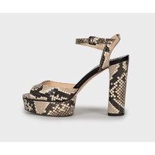 Jimmy Choo Animal Print Leather Block Heel Sandals 36