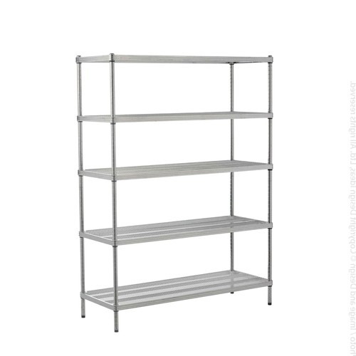 Design Ideas MeshWorks 5 Tier Full-Size Metal Storage Shelving Unit Rack, Silver - Picture 9 of 12