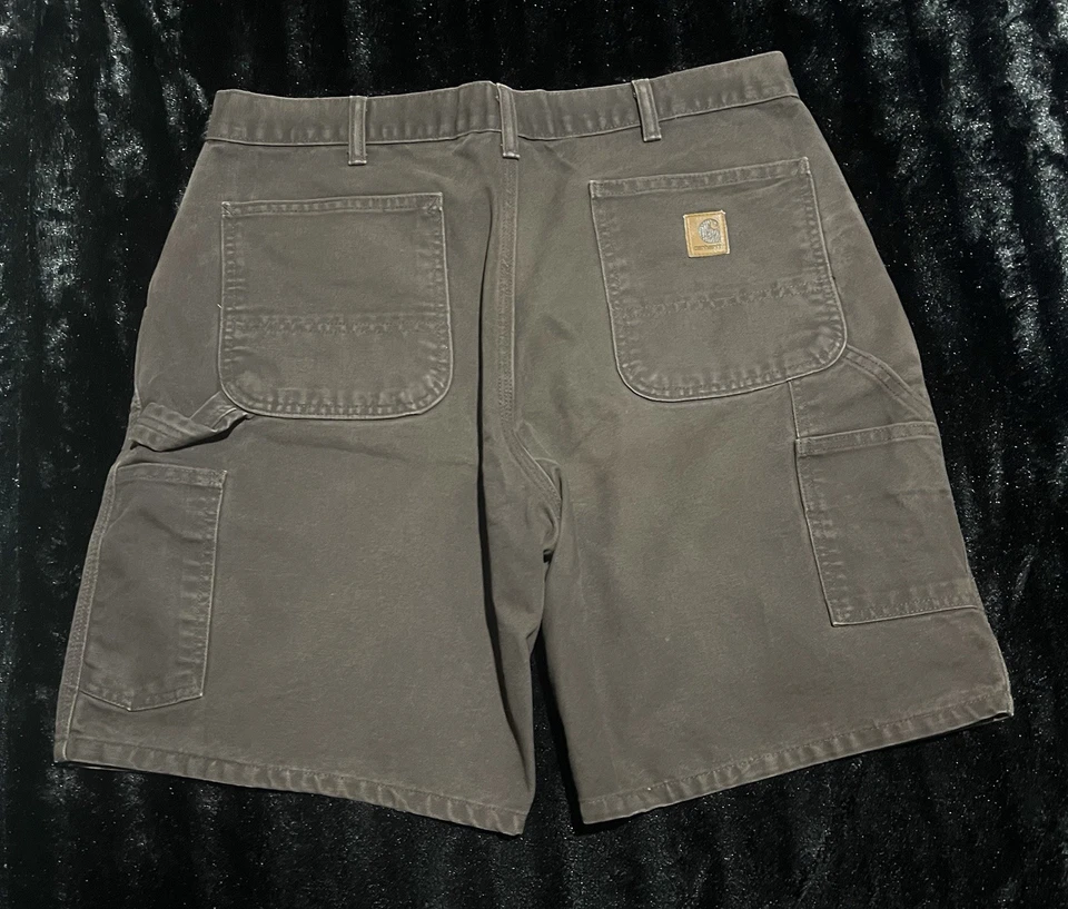 Мужские шорты плотника Carhartt коричневые холщовые винтажные Y2K рабочая одежда для улицы 36 - Изображение 3 из 4