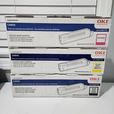 Oki C8800 Toner Cartridge  Yellow Magenta  Black Lot Of 3