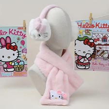 Sanrio Hello Kitty 2pcs Cute Cat Head Ear Muffs SCARF NEW