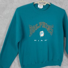 Vintage Miami Dolphins Sweatshirt Mens Large USA Football Logo Lee Sport Adult