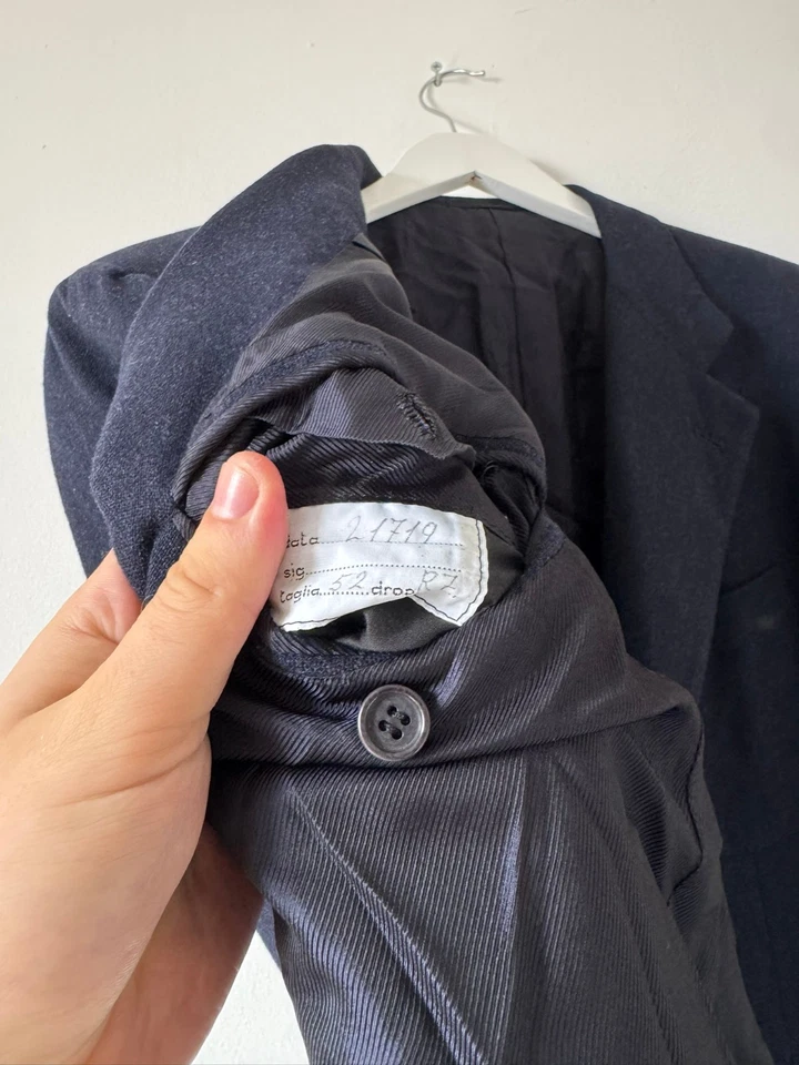 Kiton Blazer Jacket in Navy Flannel Wool, 52R - Image 4 of 4