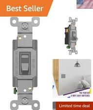 Gray 3-Way Toggle Light Switch,  Listed, Compact & Impact Resistant Design