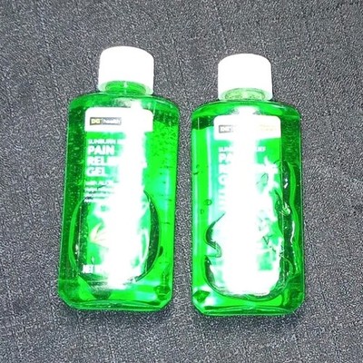DG Health Sunburn Relief Pain Relieving Gel Aloe 8 oz lot of 2 Bottles