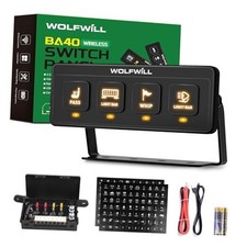 Wireless Switch Panel, 164 Ft Remote with 4 Control Modes Memory 4 Gang