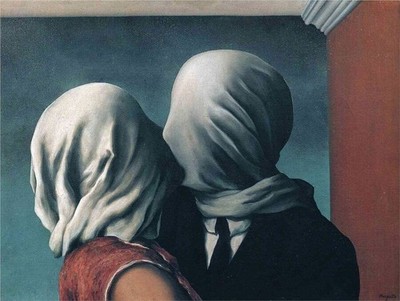 Rene Magritte die Liebenden Kunstdruck Poster Wanddeko künstlerisches Stück zeitlos Vin