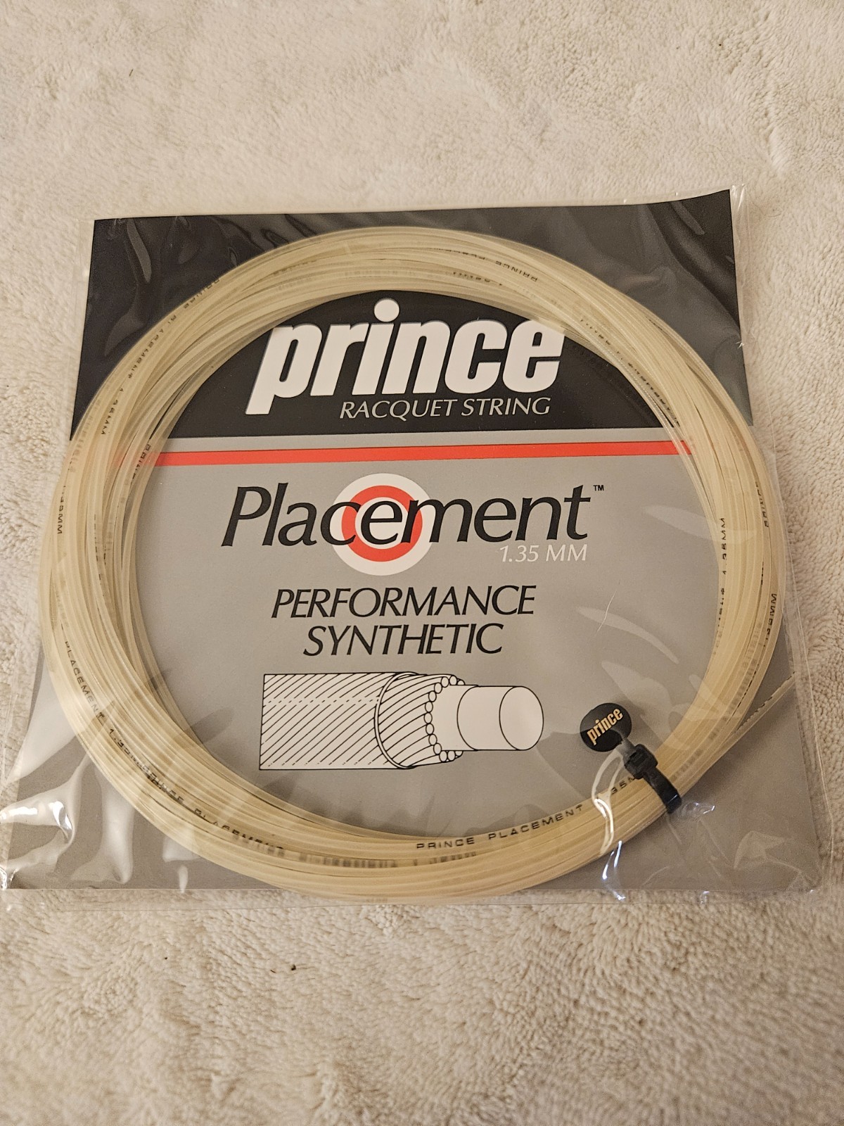 Prince Synthetic Gut with Duraflex 16 gauge (1.35mm) tennis racquet string