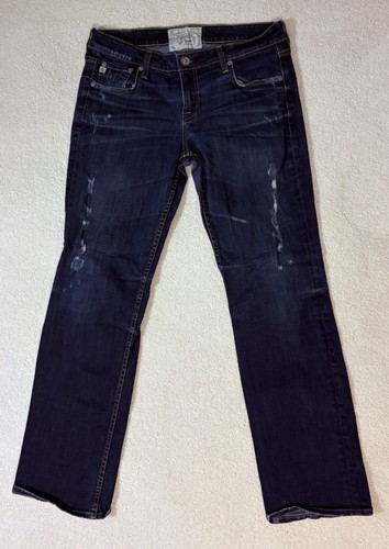 Big Star LIV Jeans Damen 31R Western Rodeo Slim Boot Denim Distressed Stickerei - Bild 1 von 10