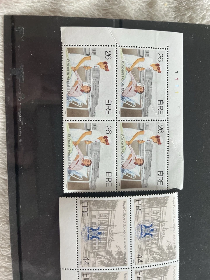 IRELAND 1984 Plate Block medical Stamps Royal Collage Of Surgeons St Vincent’s - Image 3 of 3