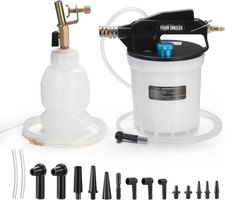Brake Bleeder Vacuum Pump Kit - Pneumatic Brake Fluid Extractor with 1L Refillin