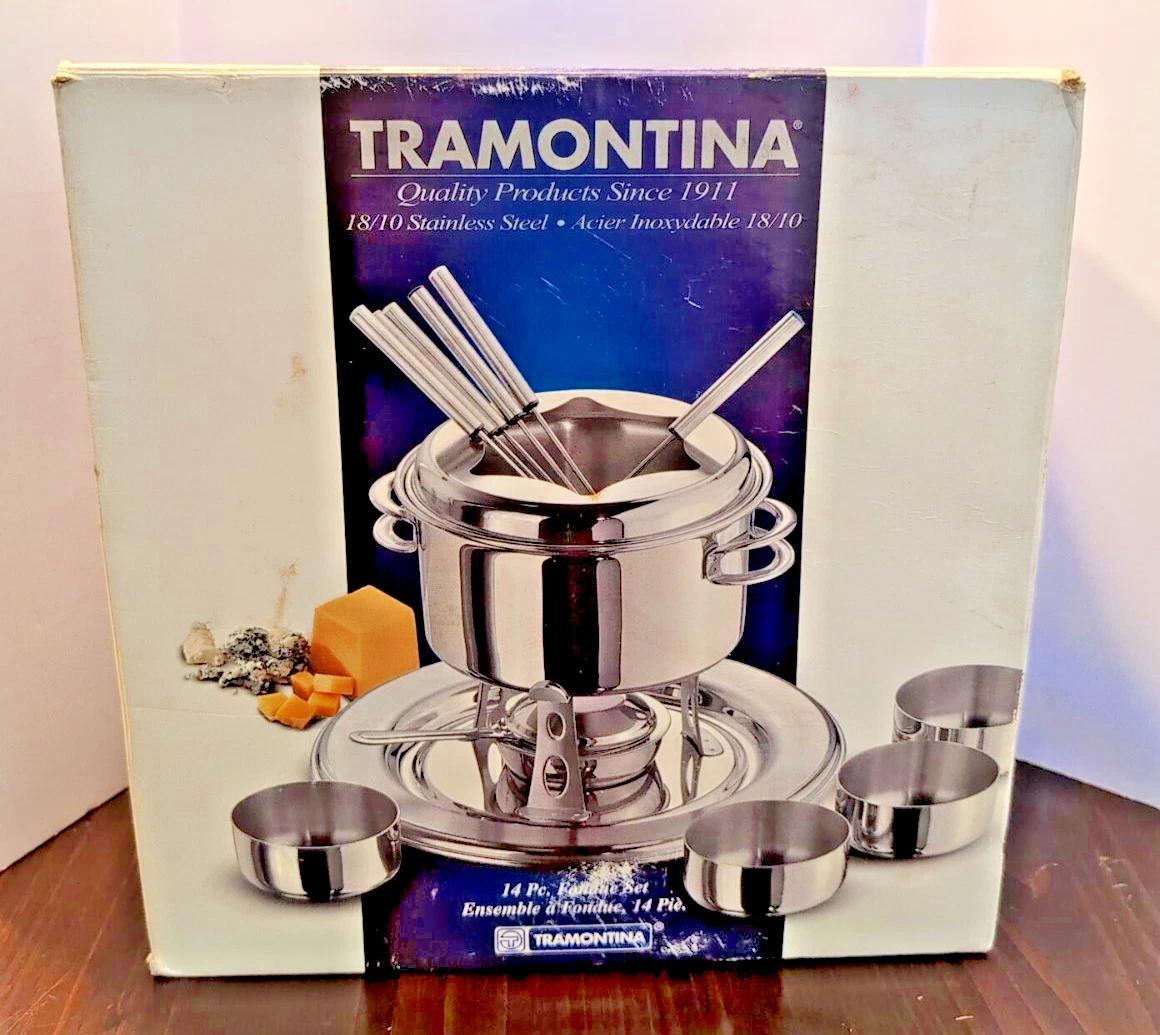 TRAMONTINA Fondue Pot Set 2qt 18/10 Stainless 14pc #80205/504 Lifetime Warranty
Opens in a new windo