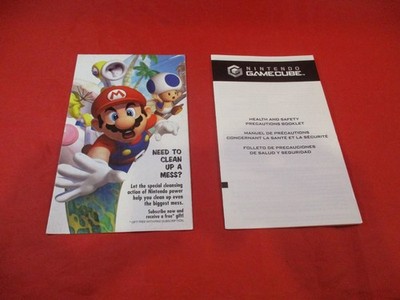 Super Mario Sunshine Nintendo GameCube Promo Offer + Precautions Insert ONLY #D