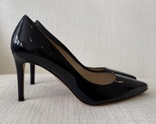 L K Bennett Floret Navy Blue Patent Leather  Heels Shoes Size 42 NEW WITH BOX
