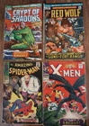 Vintage Marvel Comics Books 1960s X-Men, Spider-man Red Wolf & Crypt Of Shadows