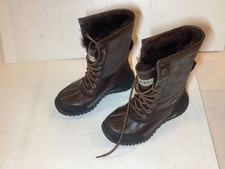 UGG Unused Adirondack II Waterproof Brown Leather Shearling Boot F8811G Women 5