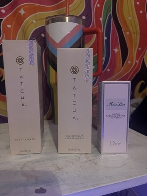 Collection of Tatcha Rice Wash and Foaming Cleansing, And Perfume To Go Along!