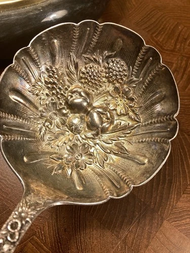 S. KIRK & SON INC REPOUSSE Sterling Silver 9" Serving Spoon- 110 Grams- 3.88 OZ