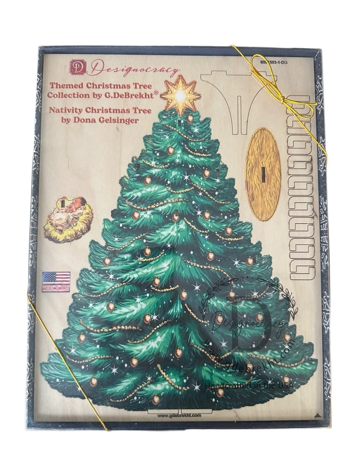 Nativity Christmas Tree Advent Calendar By Dona Gelsinger, Wooden Made In USA - Image 2 of 4