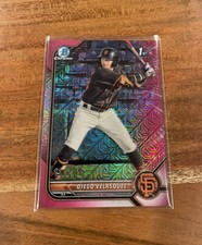 Diego Velasquez 2022 1st Bowman Chrome Fuchsia Mojo Refractor /199 NRMT+ Rookie