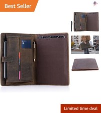 Business Portfolio - Full Grain Padfolio - Buffalo Distressed Tan - Pen Folder