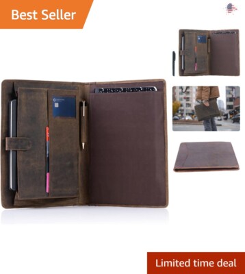 Business Portfolio - Full Grain Padfolio - Buffalo Distressed Tan - Pen Folder