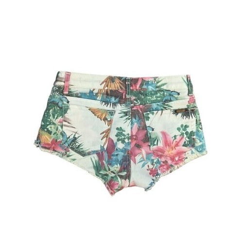 Zara Floral Shorts Tropical Raw Hem Size 4 Cut Off Size 4 Trafaluc - Picture 2 of 6