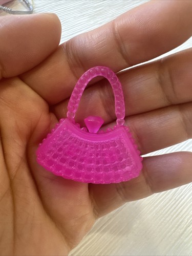 Barbie Doll Replacement Accessory - Fashion Clear Pink Stud Clutch Purse / Bag - Picture 4 of 4