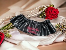 Lady in the Streets... Custom Embroidered Wedding Garter Keepsake Personalized
