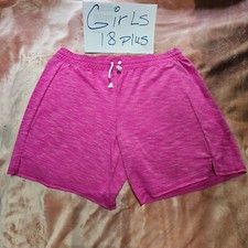 New Girls 18 Plus SO Fuchsia Pink Drawstring Pull On Knit Bermuda Shorts NWT