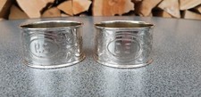 PAAR 2 SERVIETTENRINGE 13 LOT 800 SILBER TAFELSILBER SERVIETTENRING GESCHENK TOP