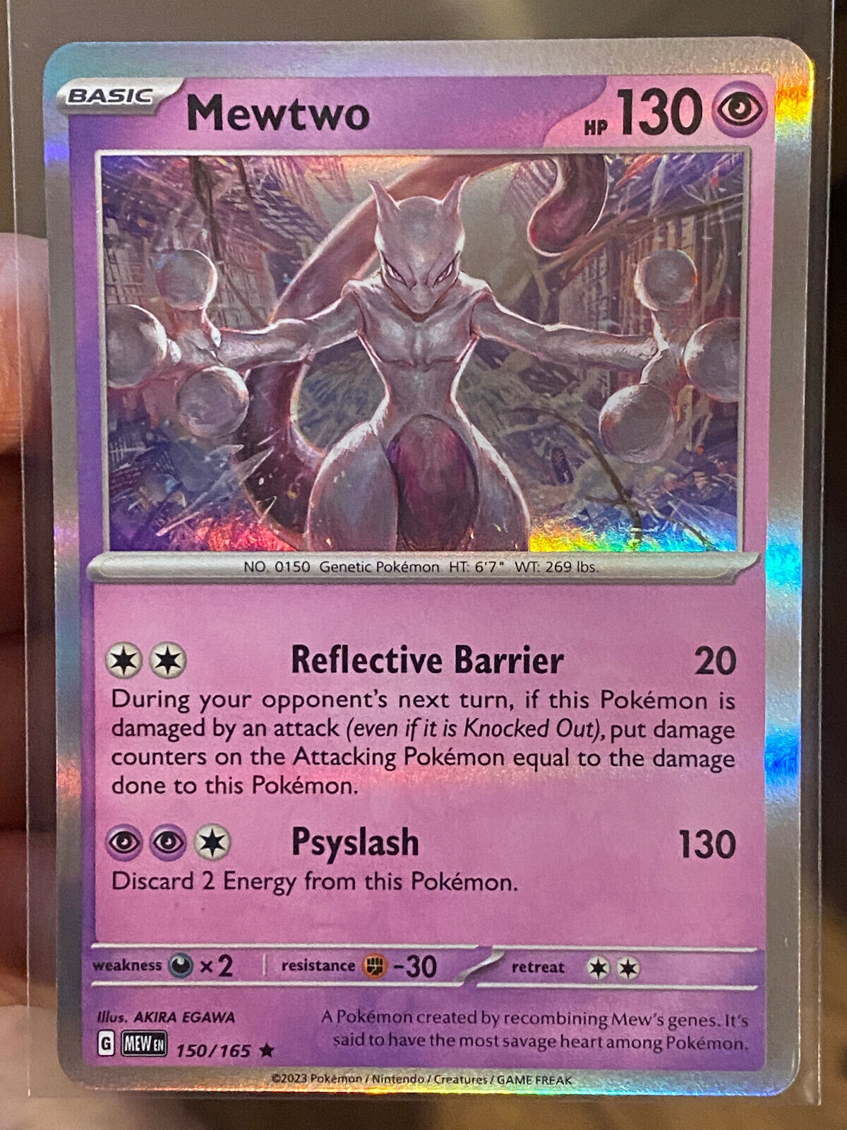 Mewtwo Holo - Scarlet & Violet 151 - MEWEN Pokémon card 150/165