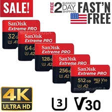 SanDisk Extreme PRO Micro SD Memory Card 32GB 64GB 128GB 256GB - 4K Ultra HD