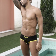 ZONBAILON Men's Underwear Cotton Low Waist 3DU Convex Sexy Elastic Hip Briefs