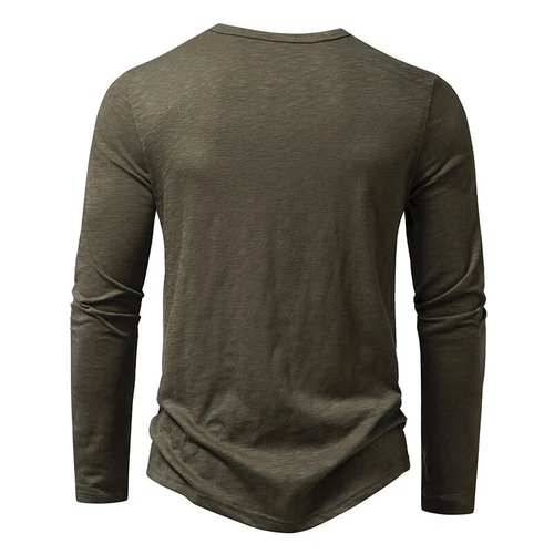 Men T Shirts Long Sleeve T-shirt Mens Henley Neck Daily Wear Casual Basic Top AU - Picture 19 of 41