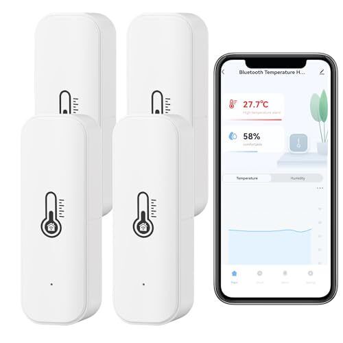 Smart WiFi Thermometer Hygrometer 4PCS, Indoor Room Temperature Humidity