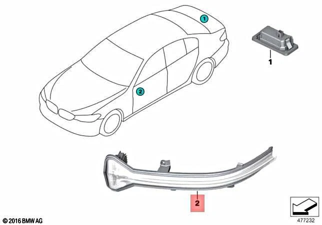 Genuine BMW Alpina M5 B7 F90 Turn Indicator Exterior Mirror Left 