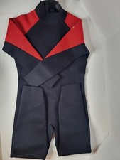 Dark Lightning Youth Kids Wetsuit Size 10 Red Black Short Sleeve