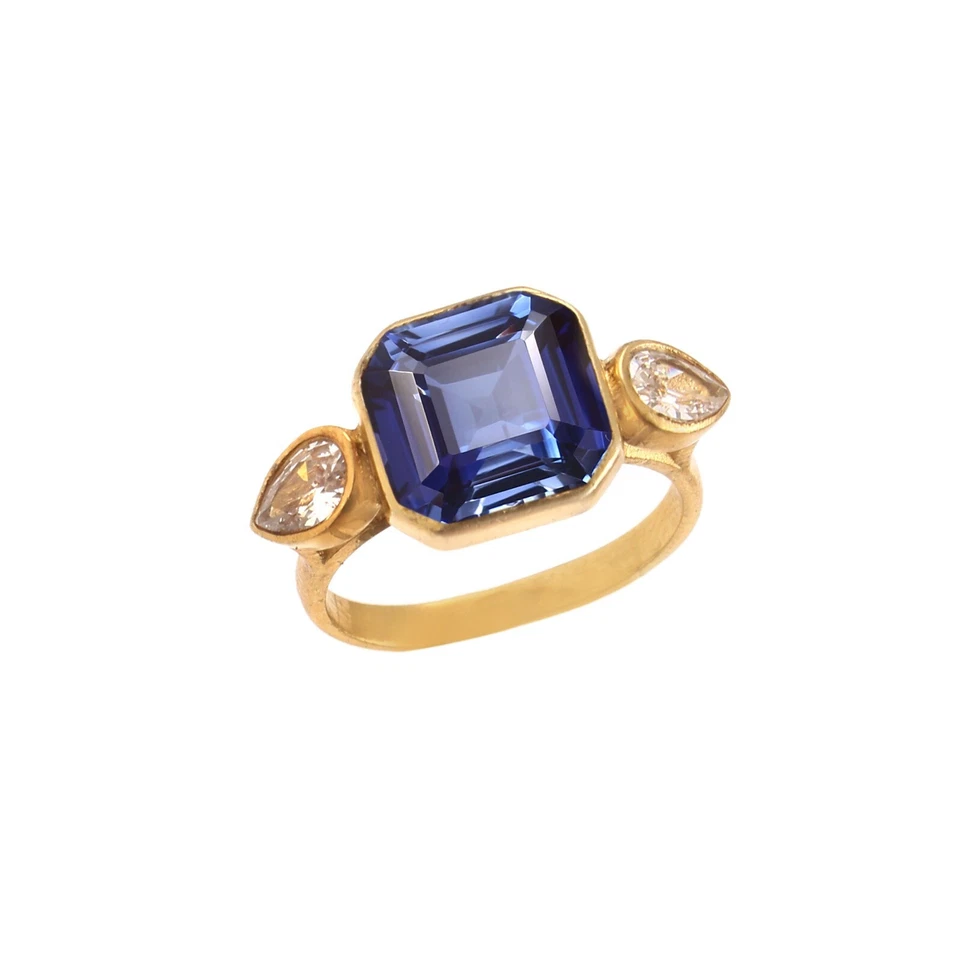 Flawless Blue Sapphire Ring Asscher Ring Sapphire Gemstone Ring Christmas Gifts - Image 4 of 4