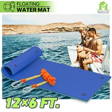 12 ft Blue Floating Water Pad 3-Layer XPE Foam Lounge Bed River Gaint Float Mat