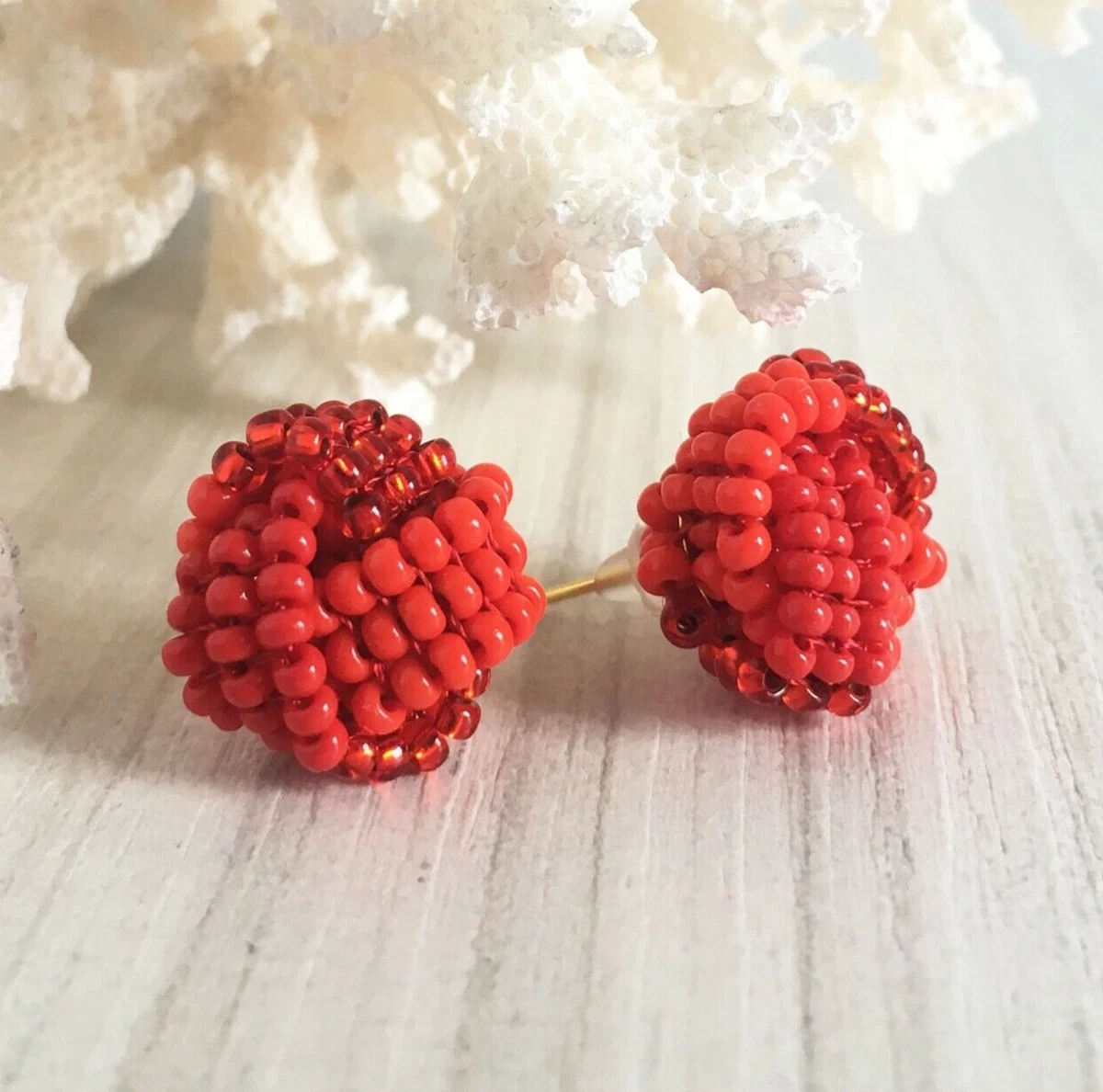 Seed bead stud best sale earrings
