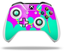 Skin for XBOX One S / X Controller Drip Teal Pink Yellow Vinyl Decal