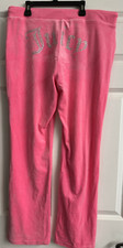 NWT Juicy Couture Hot Hot Pink Velour OG Big Bling Pants Size XL