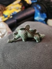 Unbranded Green Brown Stegasaurus Plastic Dinosaur Made In China- 3.5 x 2 In