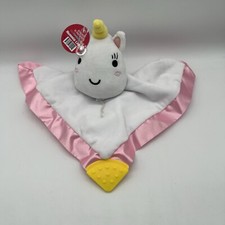 The Teething Egg Nummie Lovey Unicorn New NWT pacifier Holder Pink Satin Trim