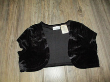 George Girls Black Velvet Shrug Open Front Short Sleeve Size 7 Dressy