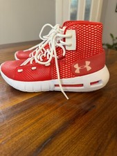 Under Armour HOVR Basketball Shoes Youth Sz 5.5 Red/White Athletic High Tops