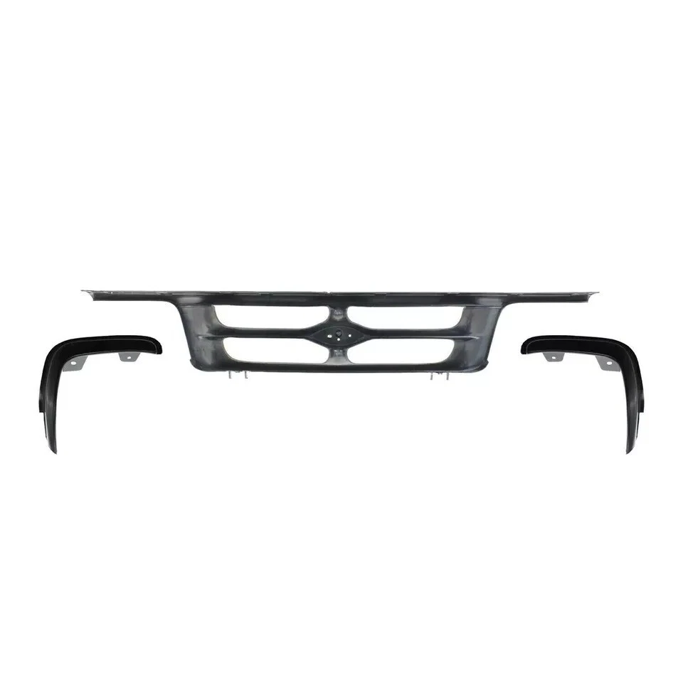 New Front Black Grille  & Grille Molding Black 3PC Set For 1995-1997 Ford Ranger Foto 2 de 4